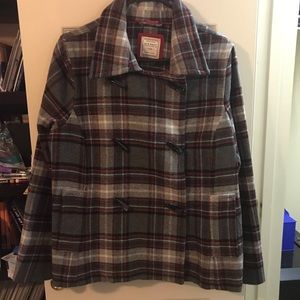Old Navy Plaid Pea Coat